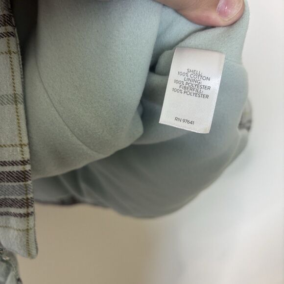 J.JILL Light Blue Plaid Flannel Fleece Lined Puffer Vest Size XL - Women's - Picture 4 of 8